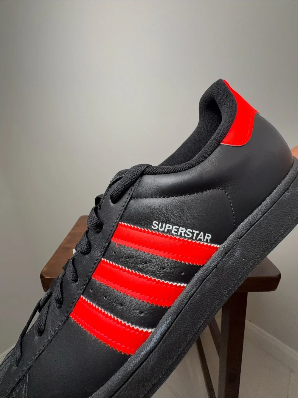 adidas Superstar II Men’s Size 13 Black Lucid Red JQ3176 New No Box
